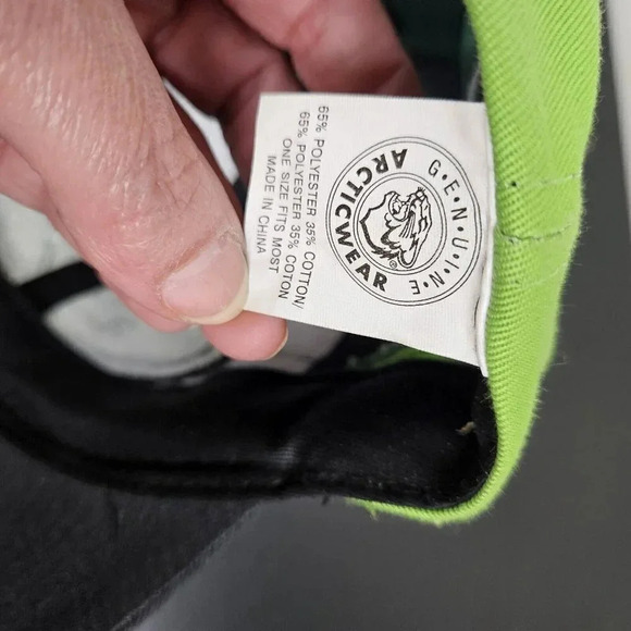 Artic Cat Snowmobile Hat Snapback Racing Cap Embroidered Cat and Logo Green - Picture 3 of 6